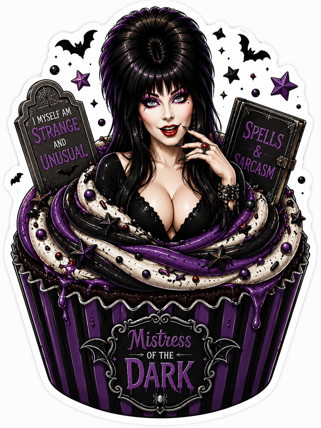 Elvira Cupcake Sticker