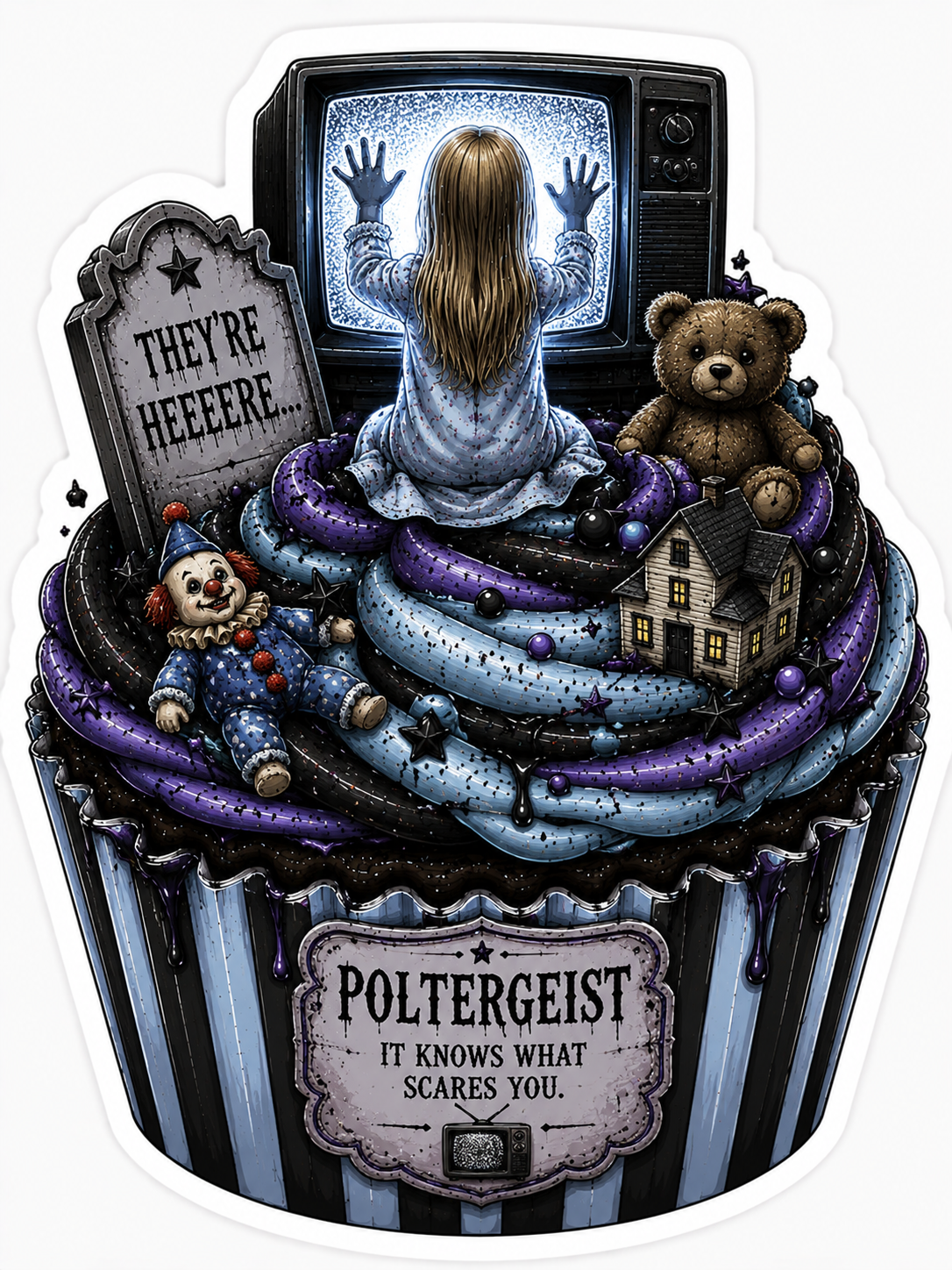 Poltergeist Cupcake Sticker