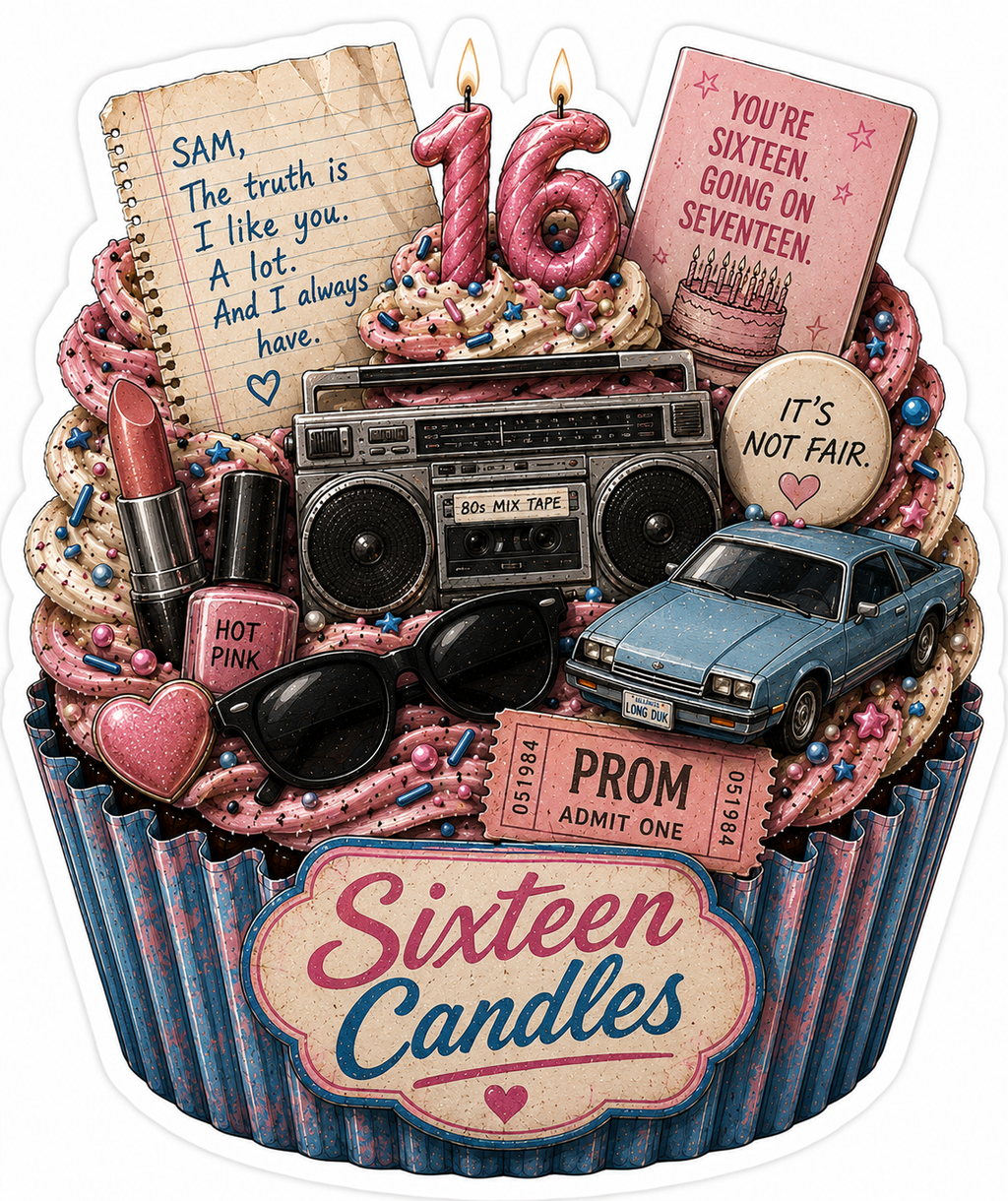 Sixteen Candles Cupcake Sticker