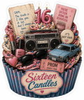 Sixteen Candles Cupcake Sticker