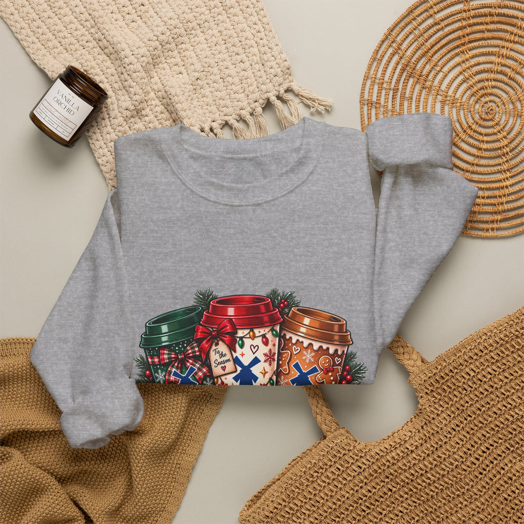 Holiday DB Cups Crewneck Sweatshirt — Festive Christmas Baking Graphic