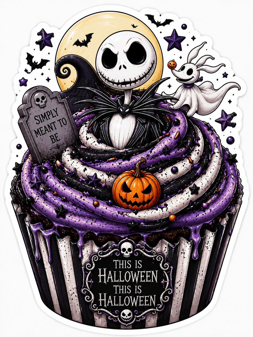 Jack Skellington Cupcake Sticker