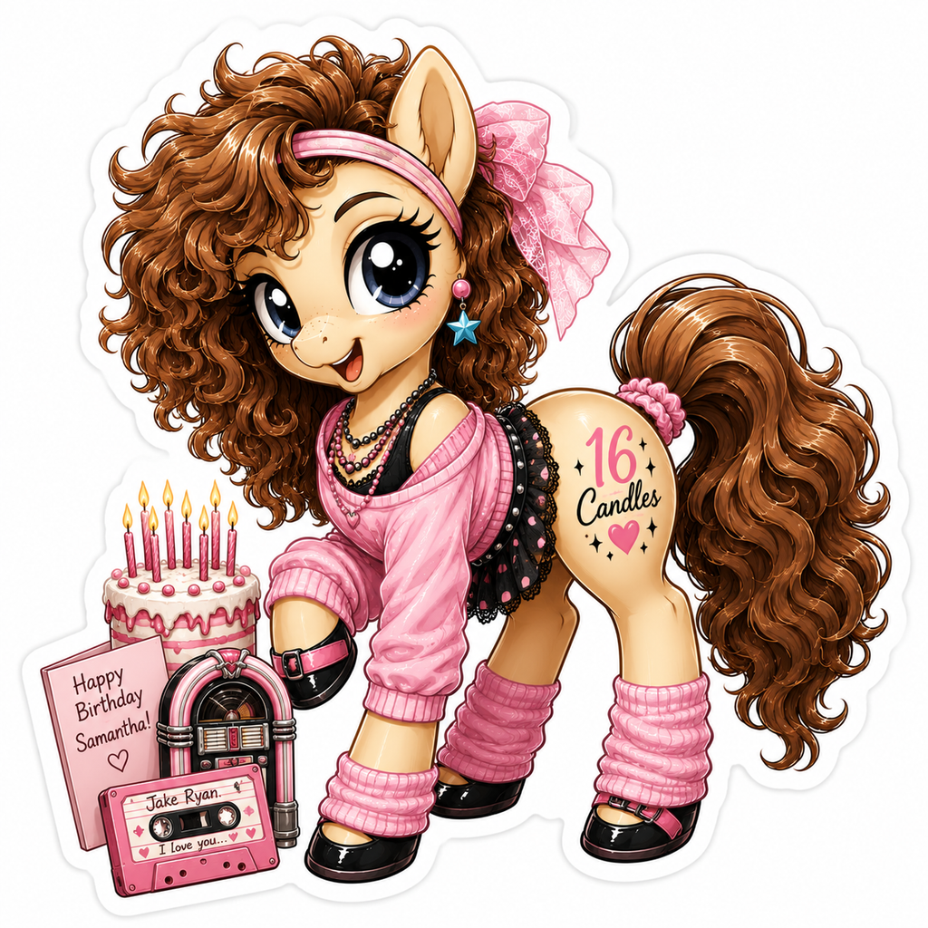 Happy Birthday, Samantha | Sixteen Candles Pony Vinyl Sticker