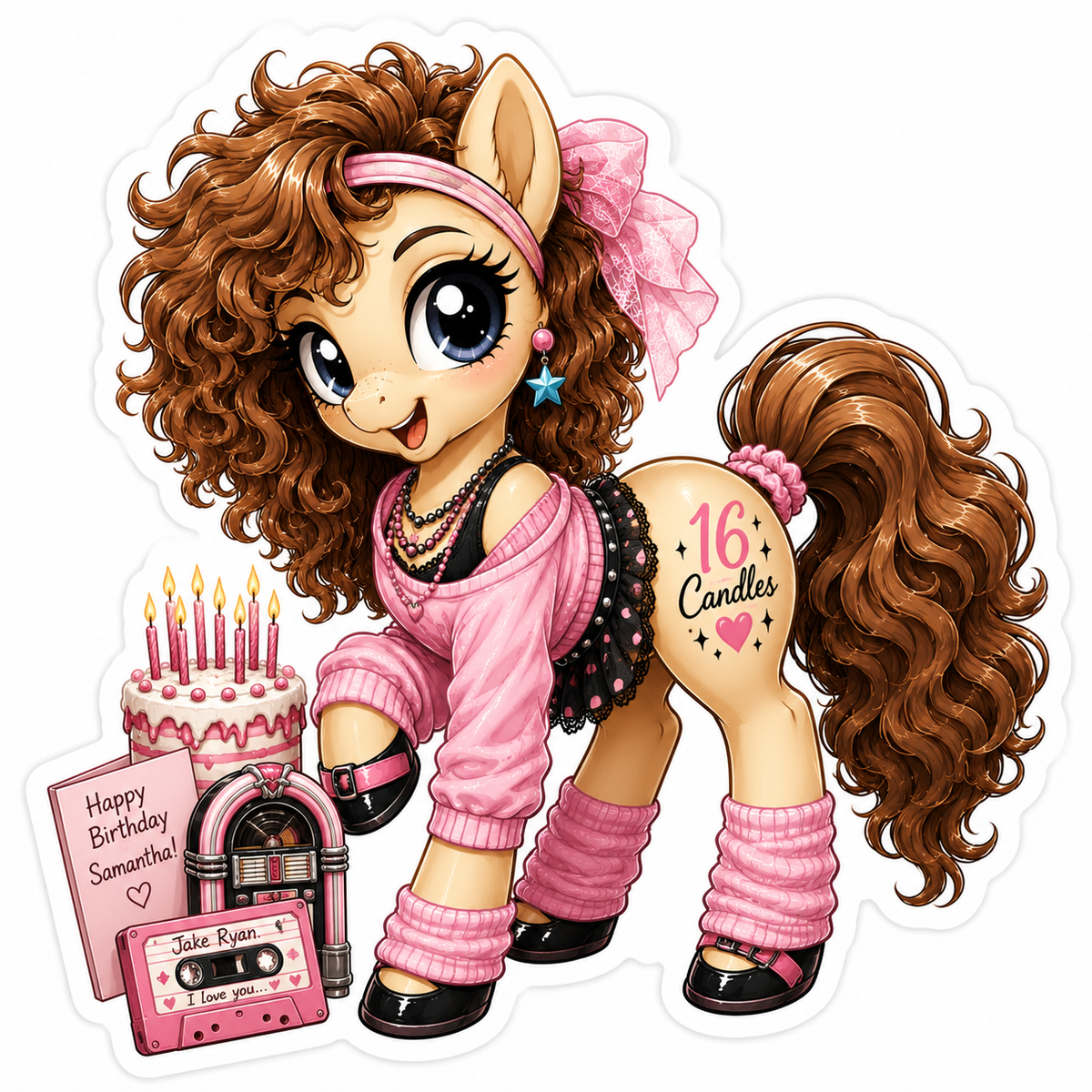 Happy Birthday, Samantha | Sixteen Candles Pony Vinyl Sticker
