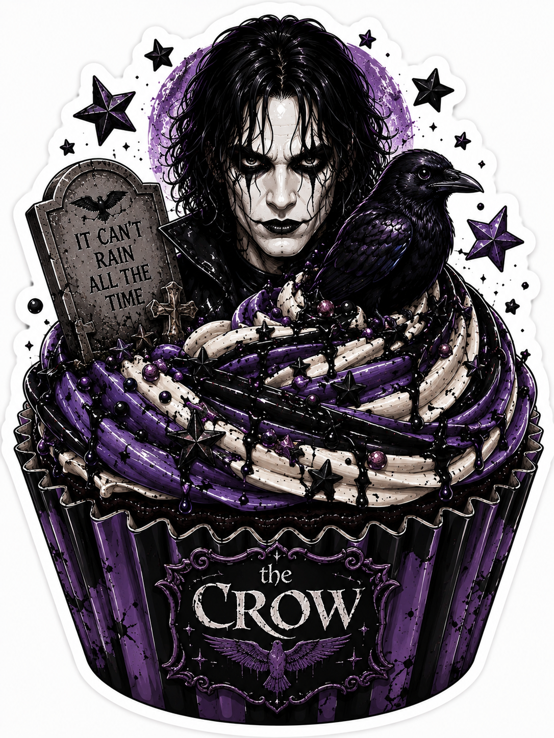 The Crow Cupcake Sticker