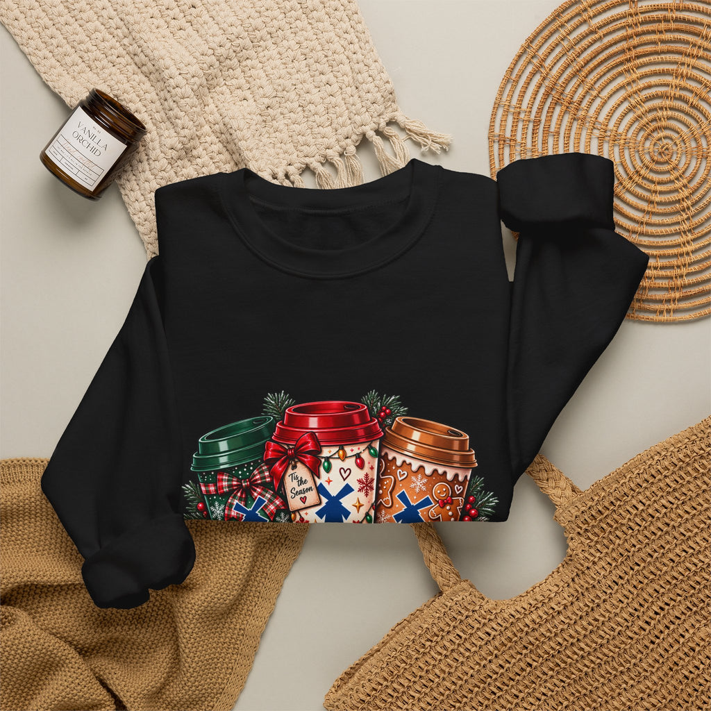 Holiday DB Cups Crewneck Sweatshirt — Festive Christmas Baking Graphic