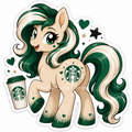 Coffee Lover Pony Vinyl Sticker | Cute Waterproof Die-Cut Sticker