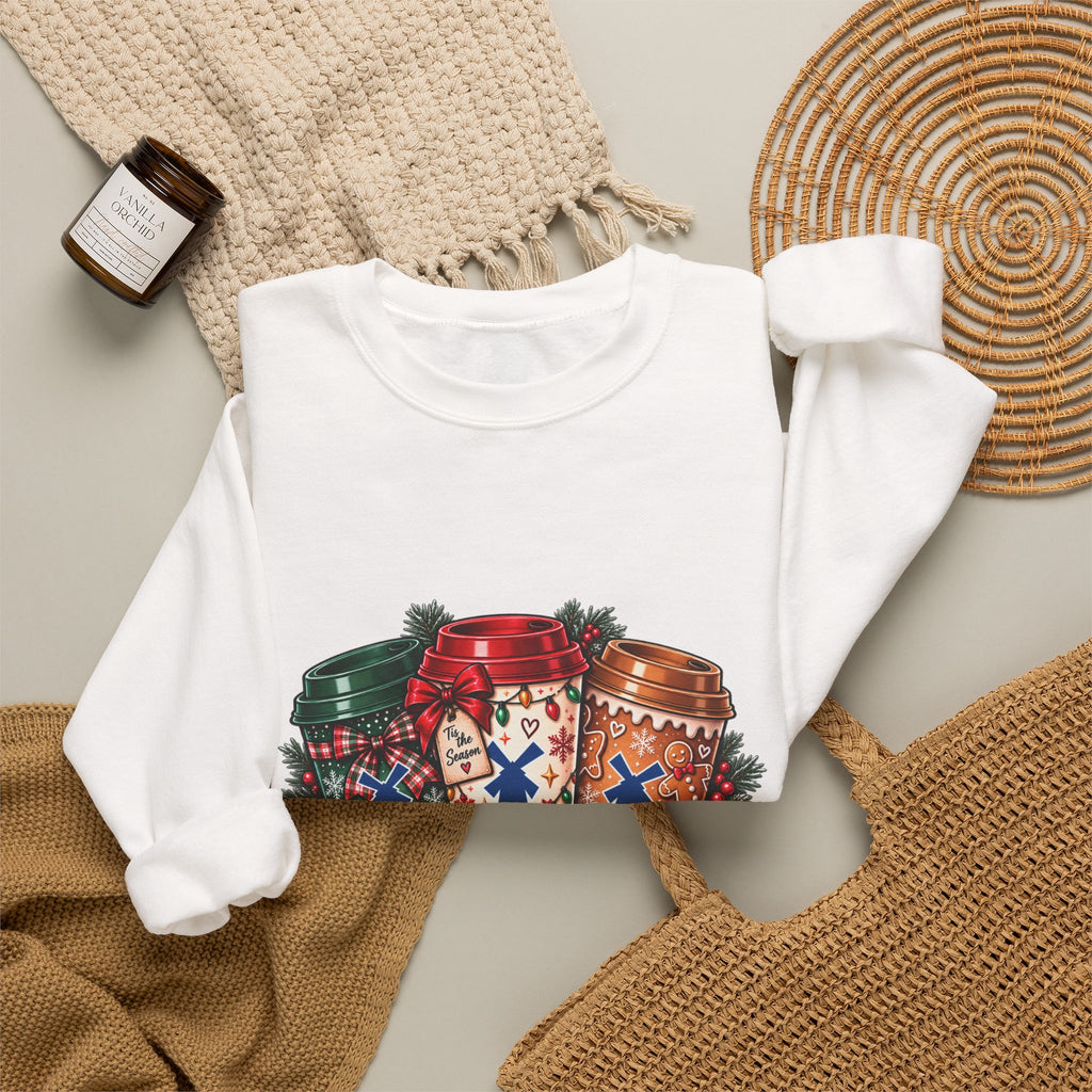 Holiday DB Cups Crewneck Sweatshirt — Festive Christmas Baking Graphic