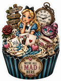 Alice in Wonderland Cupcake Sticker