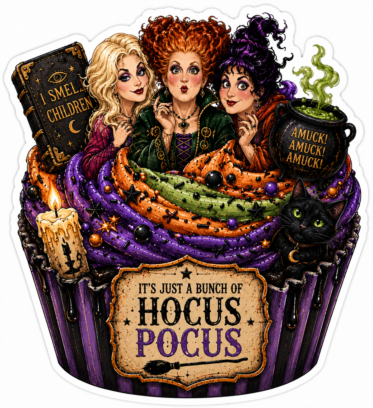 Hocus Pocus Cupcake Sticker