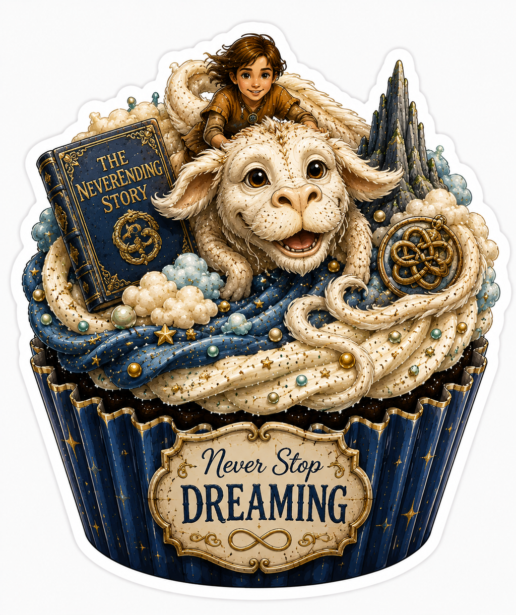 The Neverending Story Cupcake Sticker