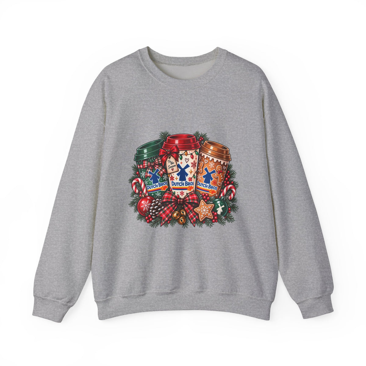 Holiday DB Cups Crewneck Sweatshirt — Festive Christmas Baking Graphic