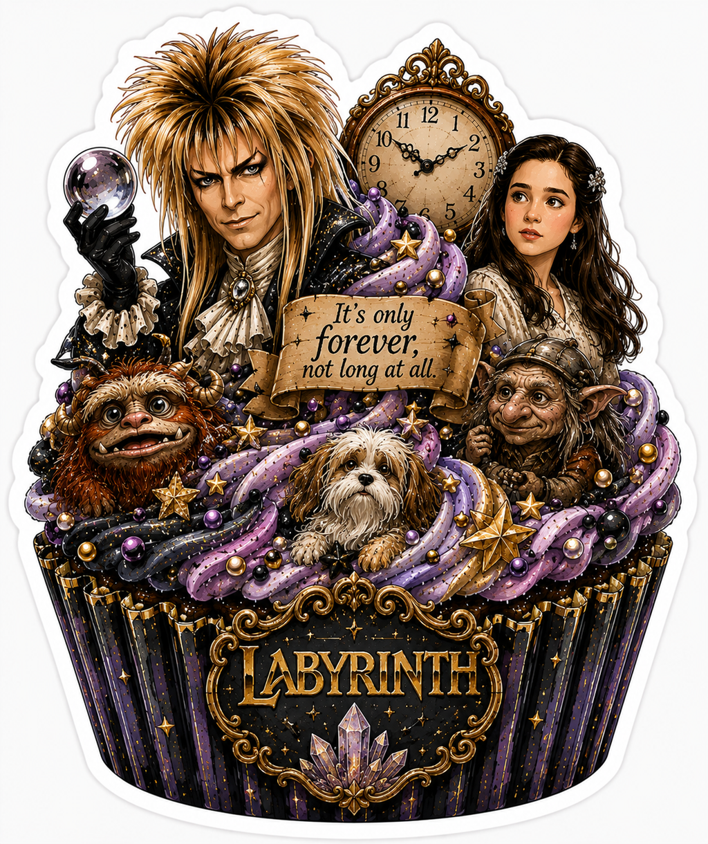 Labyrinth Cupcake Sticker
