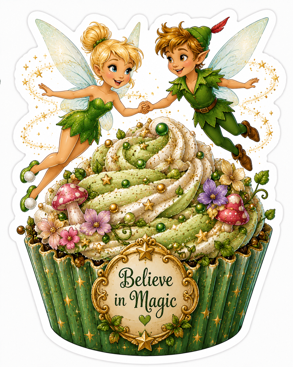 Tinkerbell Cupcake Sticker