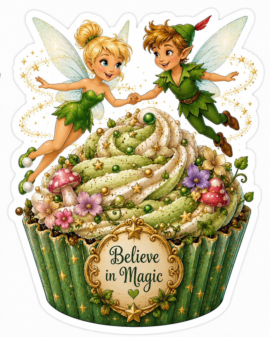 Tinkerbell Cupcake Sticker