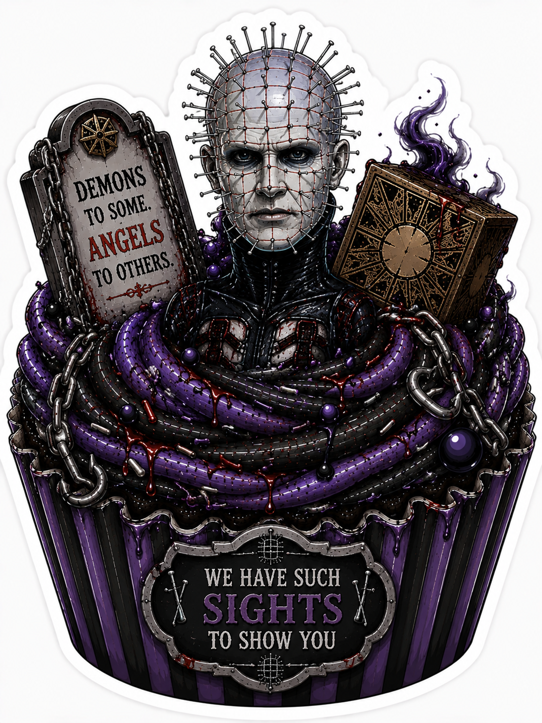 Pinhead Cupcake Sticker