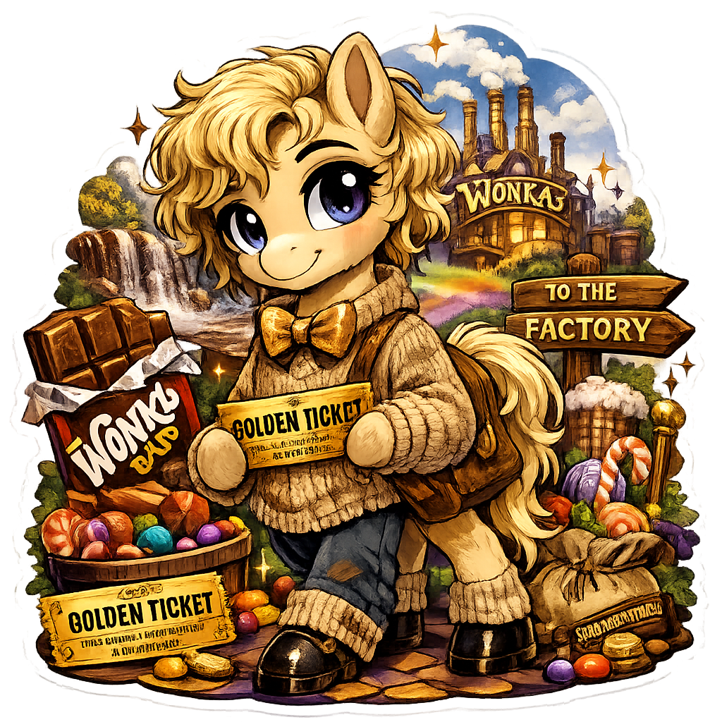 I've Got a Golden Ticket | Charlie Bucket Pony Vinyl Sticker
