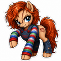 Wanna Play? | Chucky Pony Vinyl Sticker