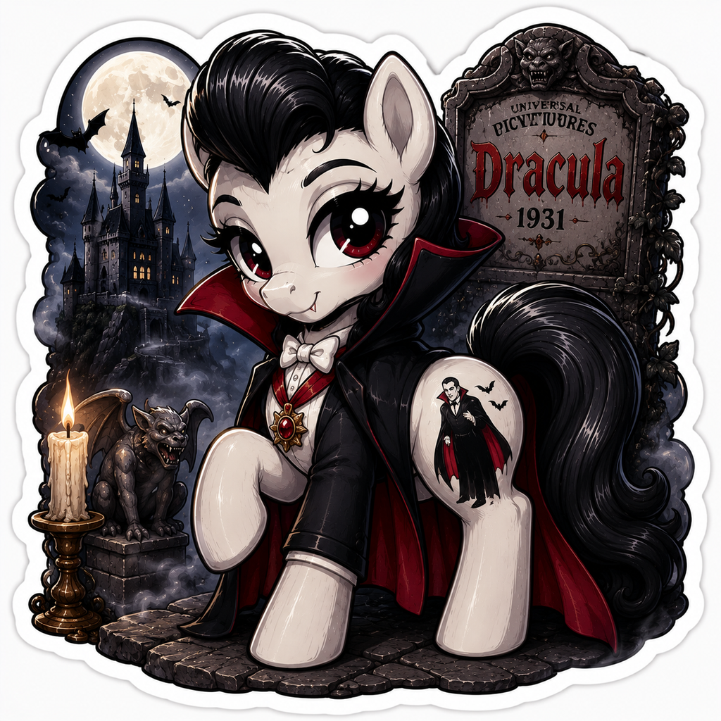 I Never Drink... Wine | Dracula Pony Vinyl Sticker