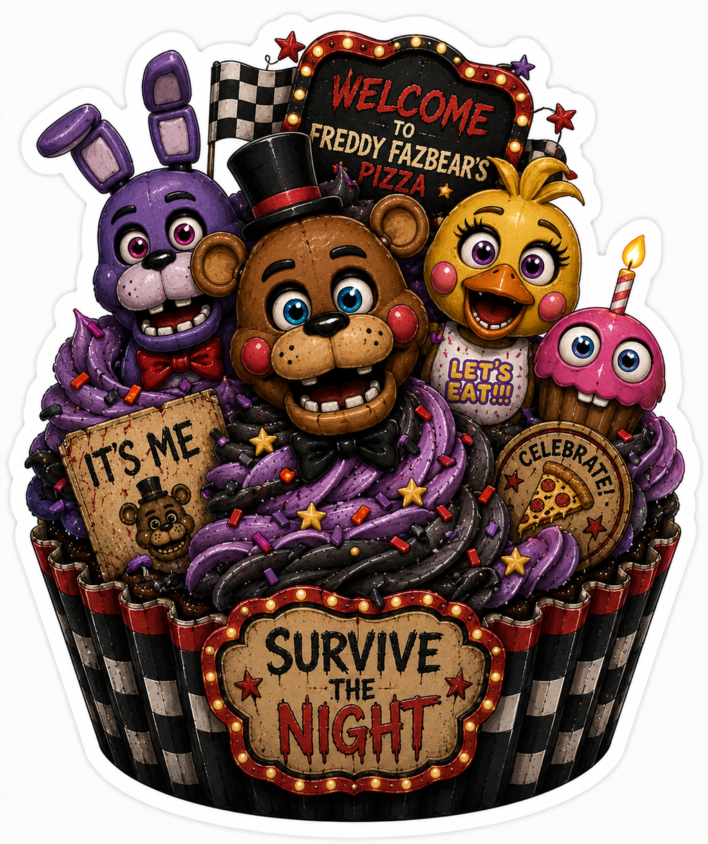 Five Nights at Freddy’s Cupcake Sticker