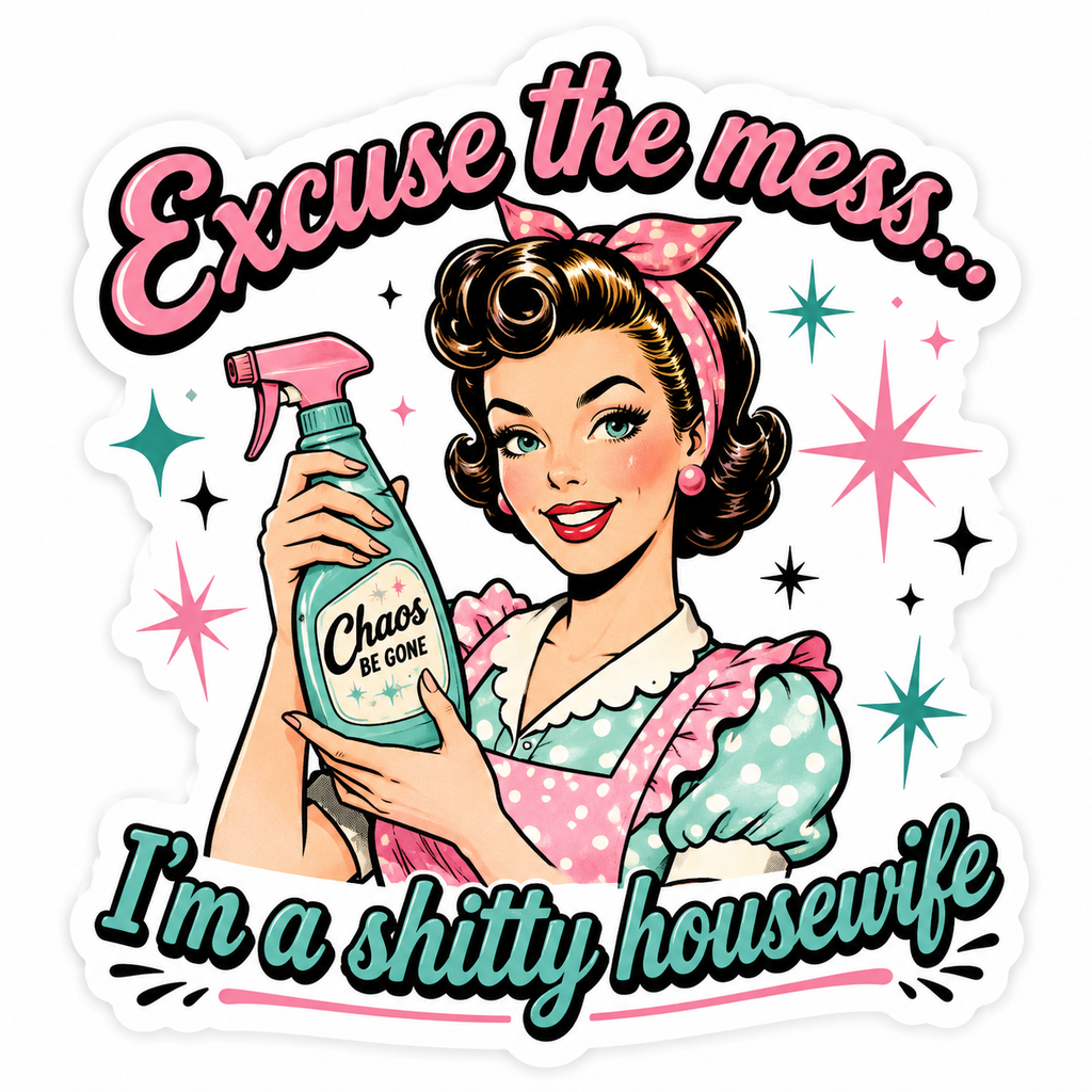 Excuse the Mess… I'm a Shitty Housewife Sticker