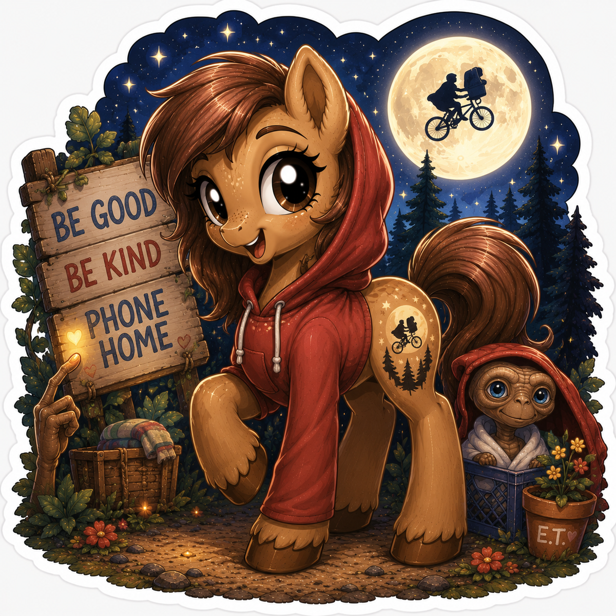 Be Good. Be Kind. Phone Home. | E.T. Pony Vinyl Sticker