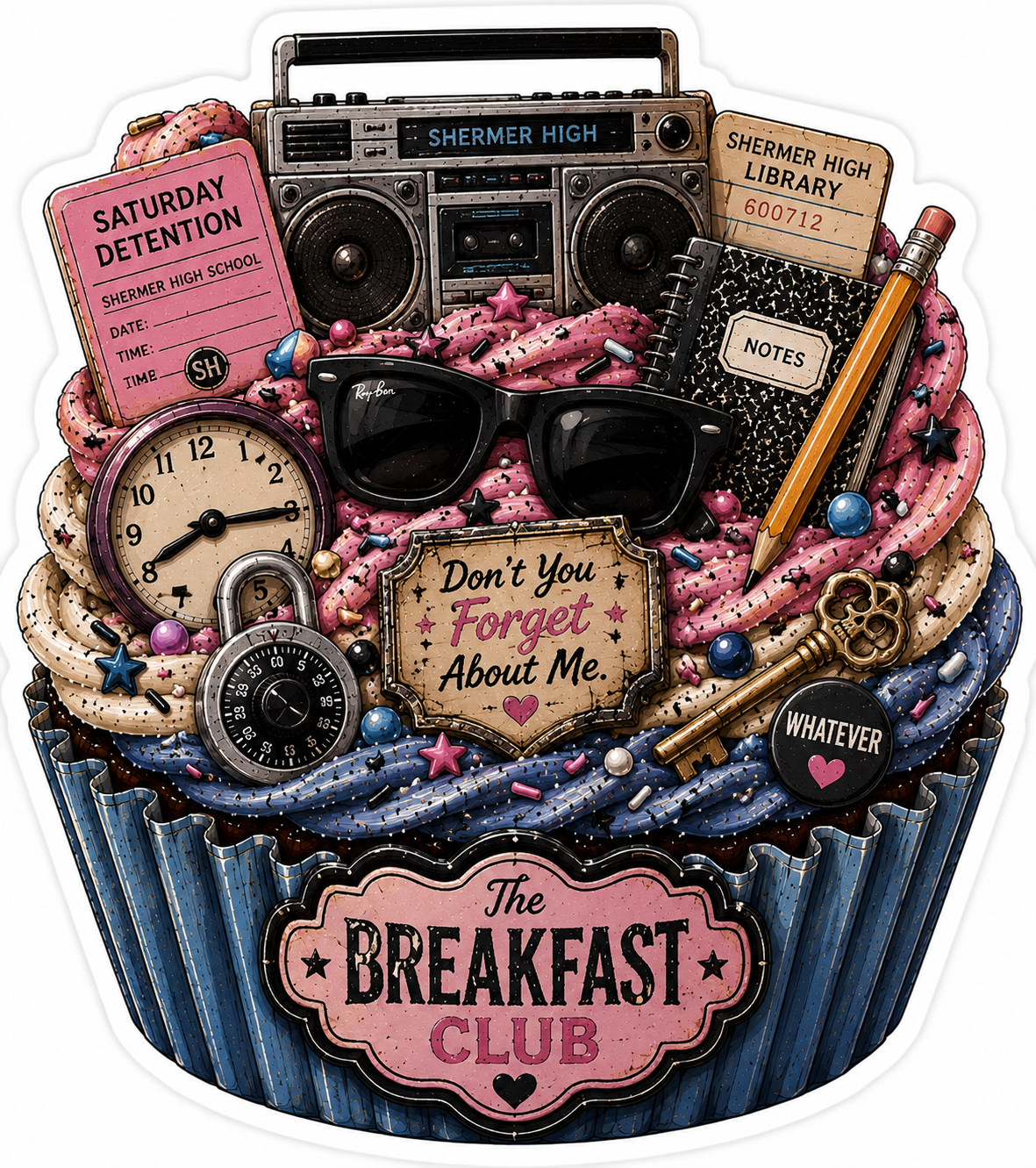 The Breakfast Club Cupcake Sticker