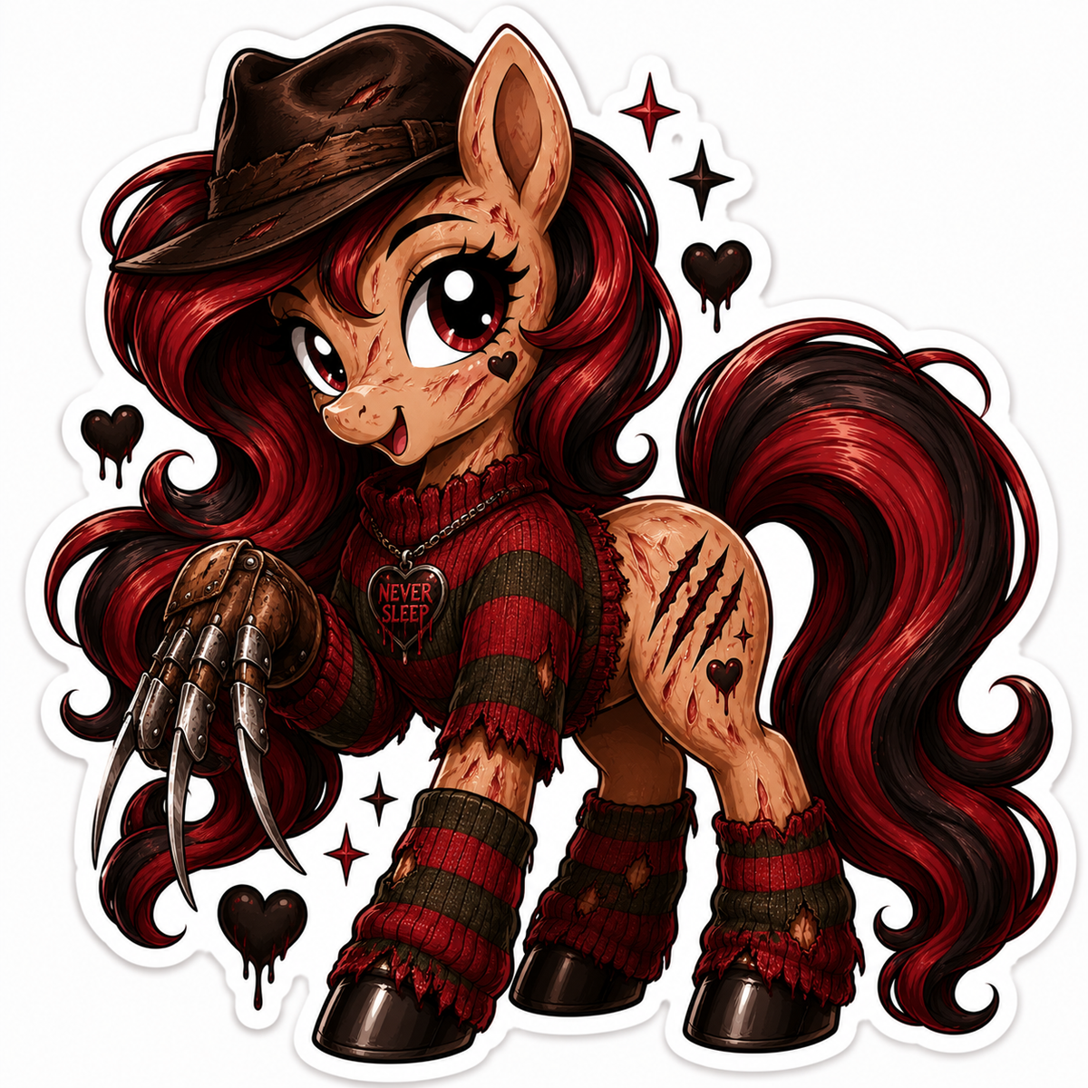 Never Sleep | Freddy Krueger Pony Vinyl Sticker