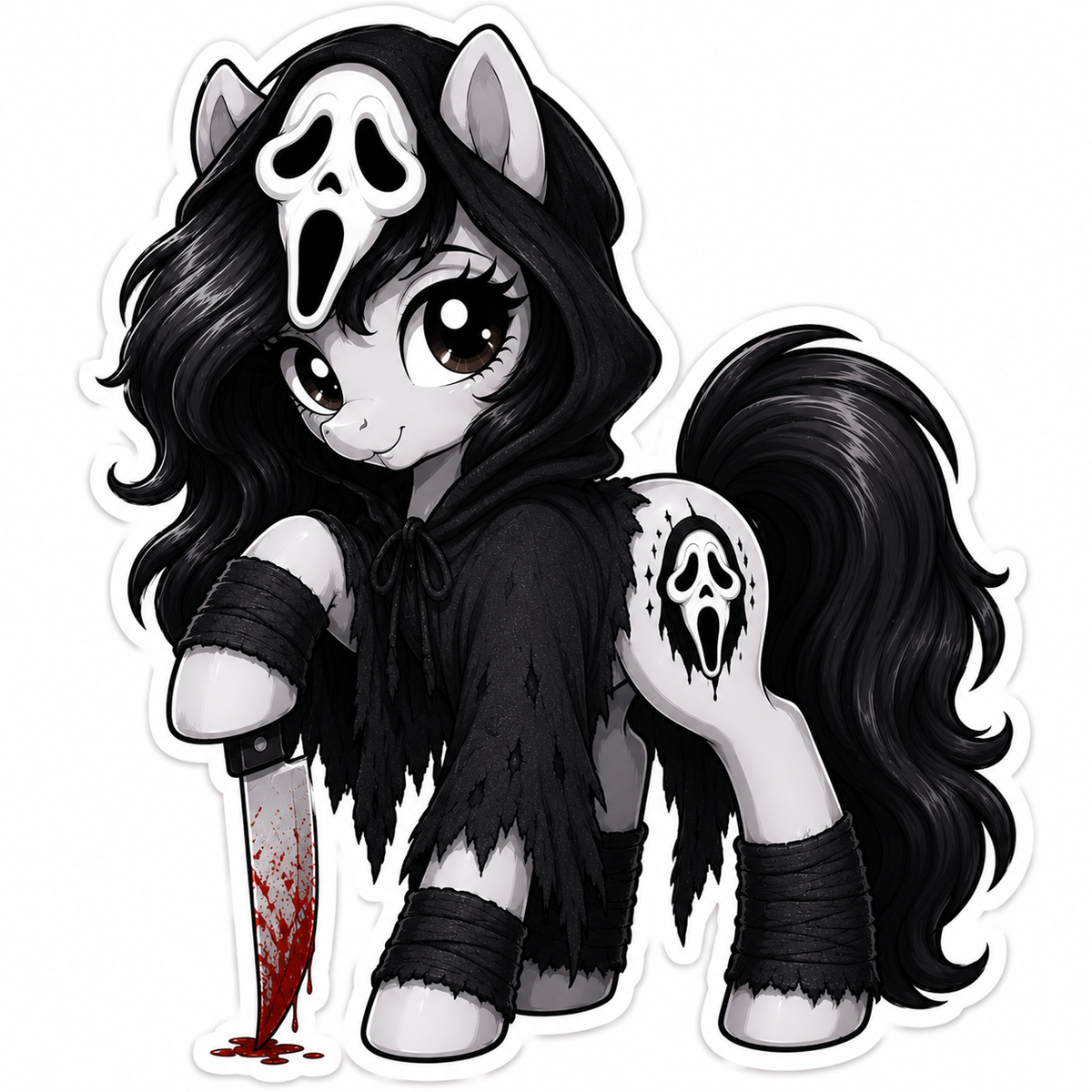 What's Your Favorite Scary Movie? | Ghostface Pony Vinyl Sticker