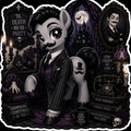 Champagne, Cemeteries & You | Gomez Addams Pony Vinyl Sticker