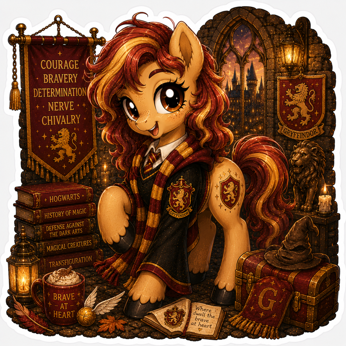 Where Dwell the Brave at Heart | Gryffindor Pony Vinyl Sticker