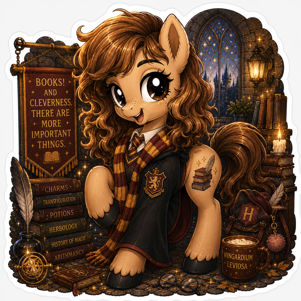 Books! And Cleverness! | Hermione Granger Pony Vinyl Sticker