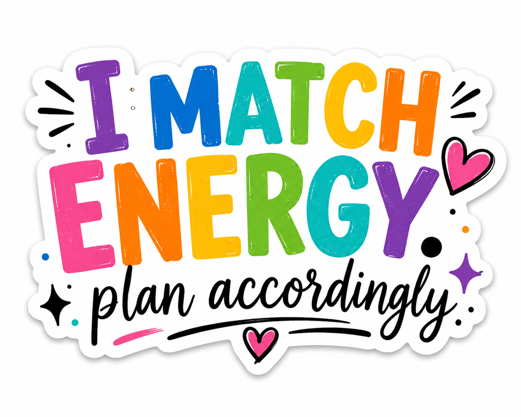 I Match Energy Plan Accordingly Sticker