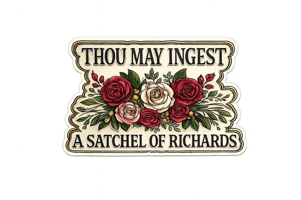 Thou May Ingest A Satchel Of Richards Sticker