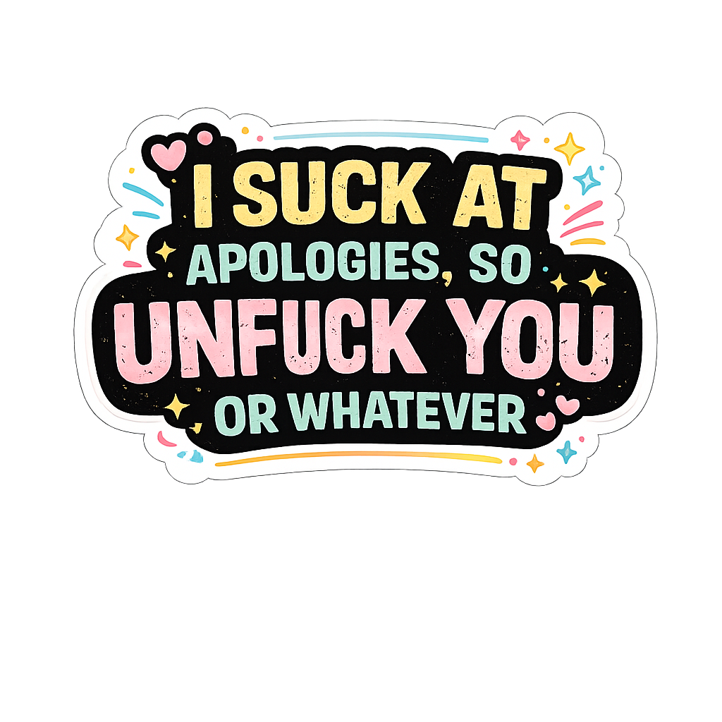 I Suck At Apologies So Unf*ck You Or Whatever Sticker