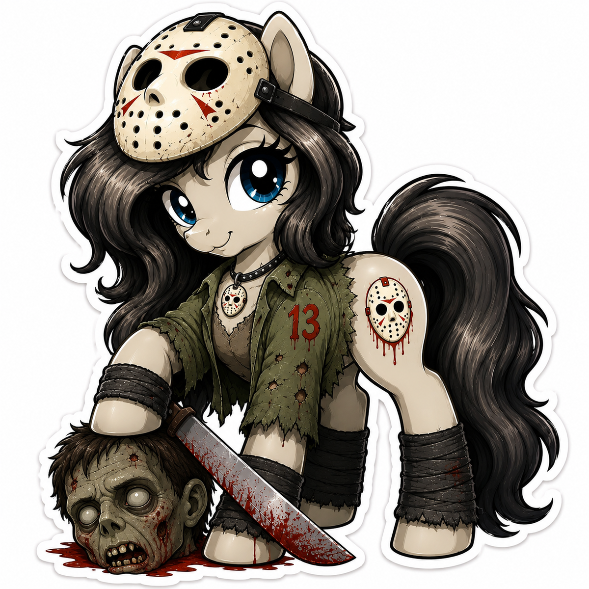 Ki Ki Ki Ma Ma Ma | Jason Voorhees Pony Vinyl Sticker