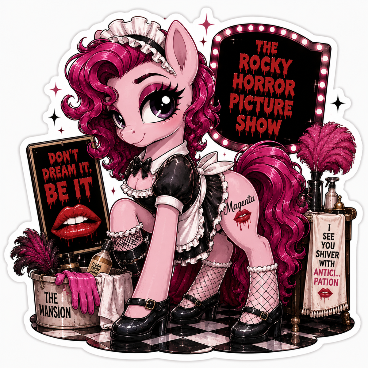 Antici...pation | Magenta Pony Vinyl Sticker