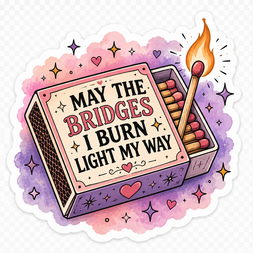 May The Bridges I Burn Light My Way Sticker