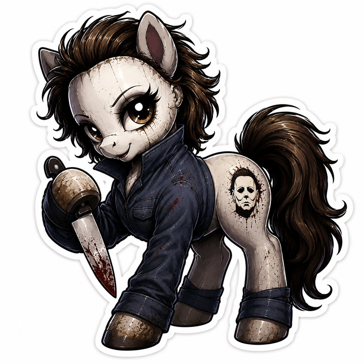 He Walks. He Stalks. | Michael Myers Pony Vinyl Sticker