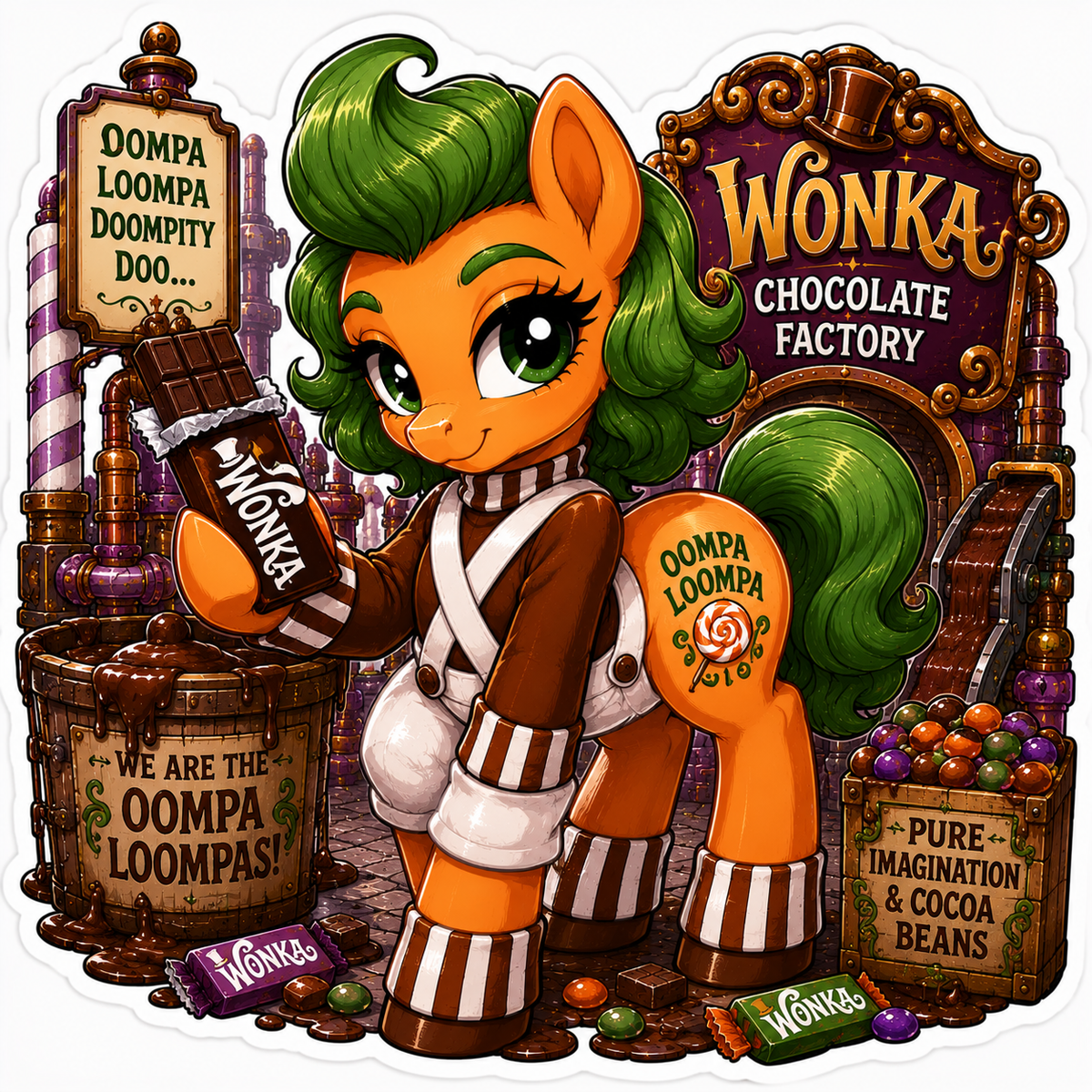 Oompa Loompa Doompity Doo | Oompa Loompa Pony Vinyl Sticker