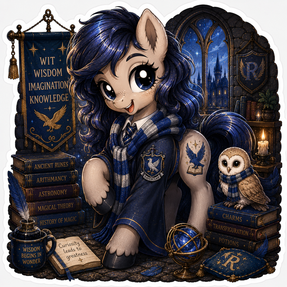 Curiosity Leads to Greatness | Ravenclaw Pony Vinyl Sticker