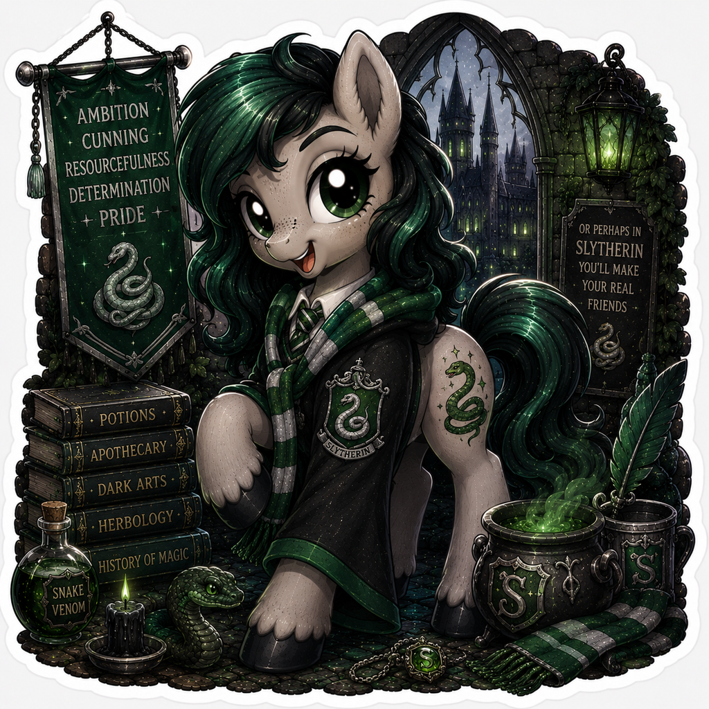 Or Perhaps in Slytherin You'll Make Your Real Friends | Slytherin Pony Vinyl Sticker