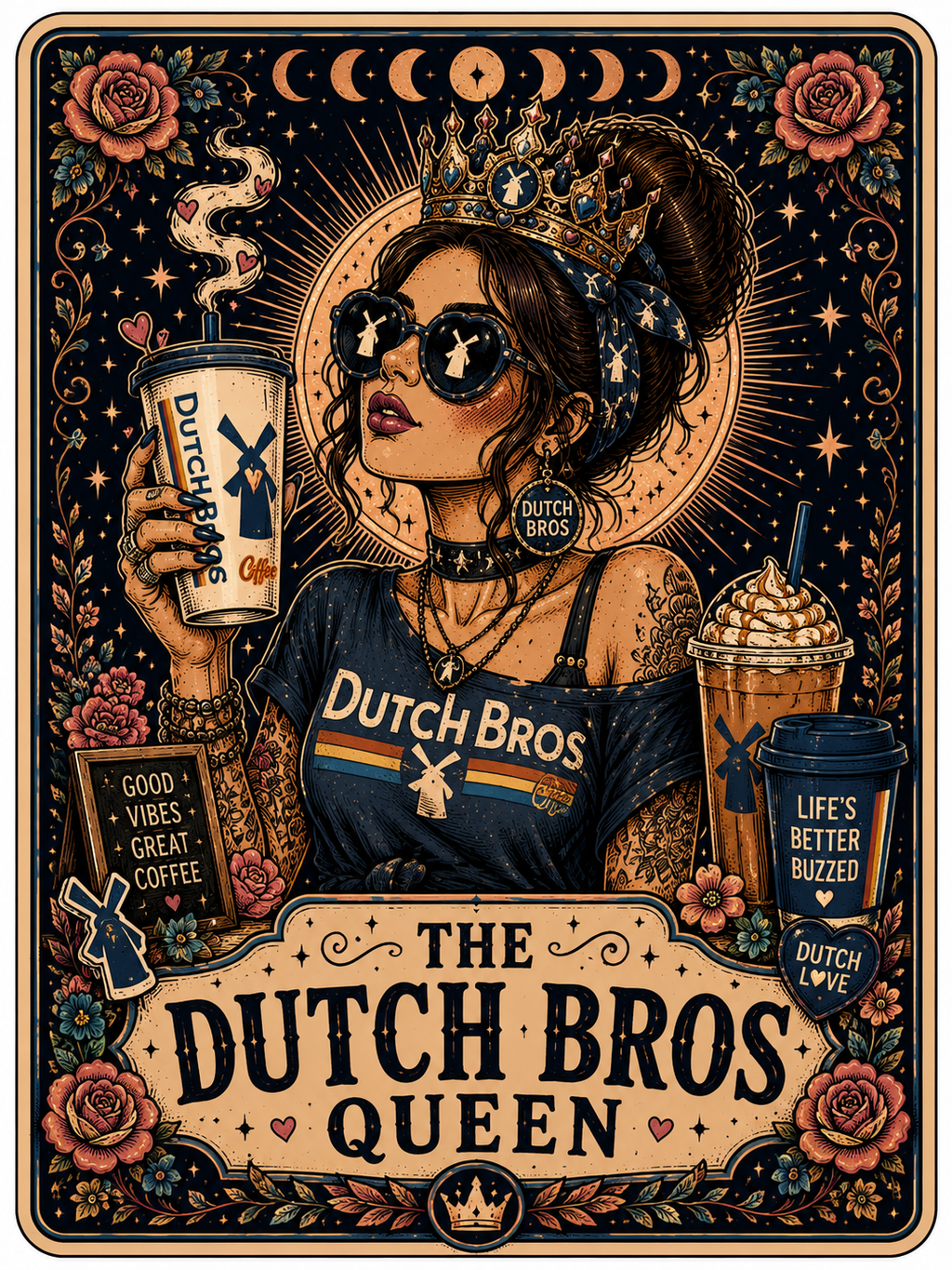 The Dutch Bros. Queen - Unhinged Tarot