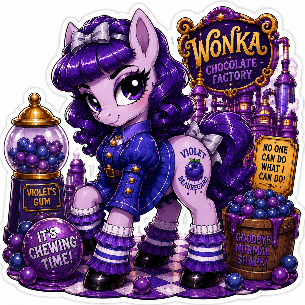 It's Chewing Time! | Violet Beauregarde Pony Vinyl Sticker