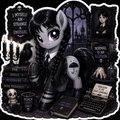 I Myself Am Strange & Unusual | Wednesday Addams Pony Vinyl Sticker