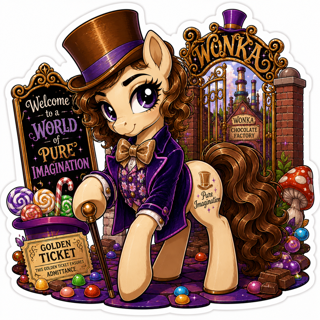 Pure Imagination | Willy Wonka Pony Vinyl Sticker