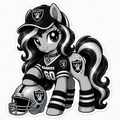 Las Vegas Raiders jersey pony sticker in black, silver and white with cap, number 60 jersey and football helmet